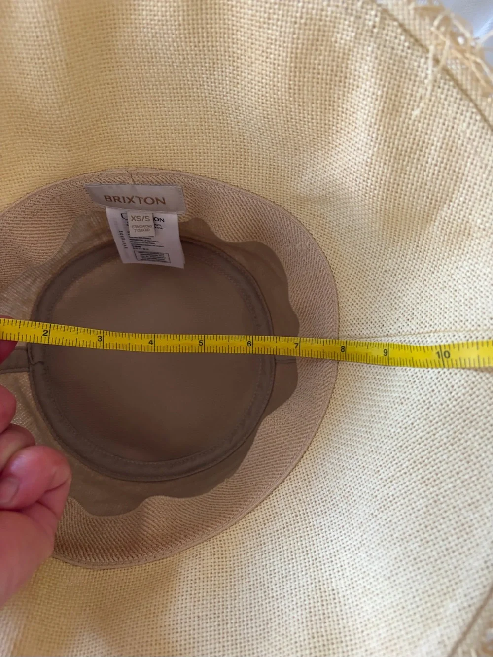 Brixton Frayed Brim Straw Hat - Natural Tan Bucket styleBoho Resort Women XS/S - Picture 6 of 9